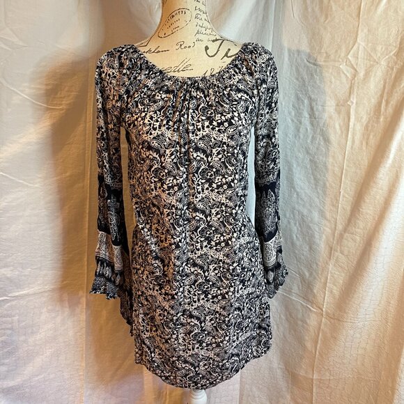 California Moonrise Dress or long tunic Navy Blue White Bohemian Size XS - Picture 1 of 12